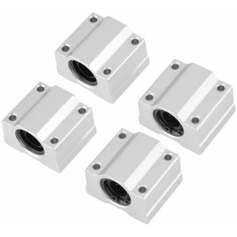 Linear Bearing Slide Block,4pcs/set SCS12UU Linear Motion Aluminum Ball Bearing Slide Block Inner Diameter 12mm Widely Used in Power Tools (1/4)