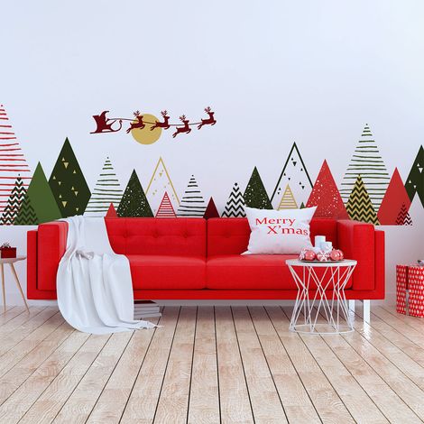 Stickers scandinave montagnes de Noël 60 x 105 cm (1/5)