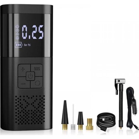 – Gonfleur de pneus portable 180 PSI – Batterie 4000 mAh – Gonflage 3x plus rapide – Manomètre numérique – Compact pour voyages (1/5)