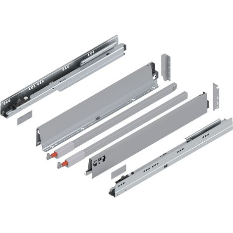 Blum Tandembox antaro C-Reling Schubladenschienen-Set 1 Paar, 65kg 600mm Vollauszug Blumotion, grau
