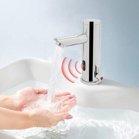 Rubinetto a infrarossi con sensore ad induzione, rubinetto automatico del lavabo a induzione, caldo e freddo doppio uso rubinetto da bagno per scuole alberghi centri commerciali e altre aree pubbliche (1/5)