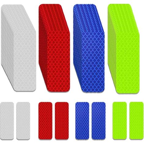 80 PCS autocollants réfléchissants de sécurité réfléchissants pour visibilité nocturne, Bande Reflechissante Casque 3 8 cm Autocollant Reflechissant pour Vélo et Moto, Ruban Adhésif Réfléchissant (1/5)