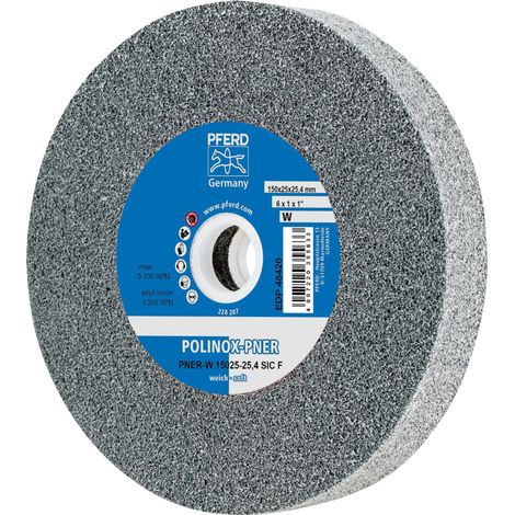 PFERD TOOLS POLINOX verpresstes Vlies-Rad PNER Ø 150x25 mm Bohrung-Ø 25,4 mm Weich SIC Fein für Finish (1/4)