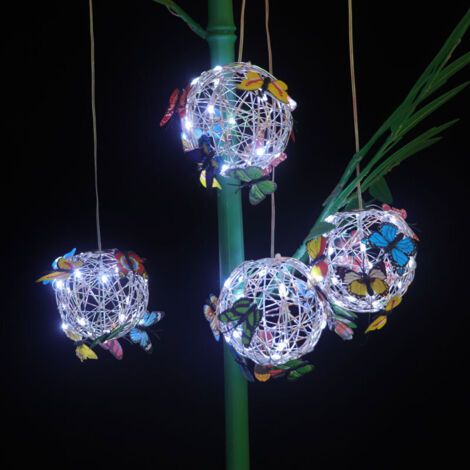 royaluxe-Paquet de 4 lumières décoratives extérieures papillons lumières papillon solaires décorations de Noël de jardin (1/5)