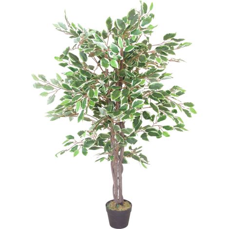 130cm LARGE Realistic White Edge Ficus Artificial Plant Tree (1/2)