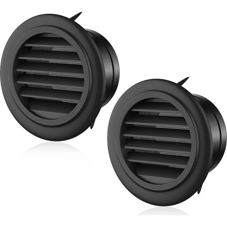 2 Pièces Grille de Ventilation, Ventilation Grilles Ronde 75 mm, Grille D'évacuation D'air Plastique ABS, Grilles Aeration Ronde avec Moustiquaire, pour Chambre, Cuisine, Bureau (1/5)