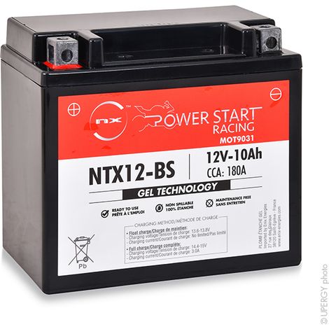 NX - Batterie moto Gel YTX12-BS / FTX12-BS / NTX12-BS 12V 10Ah