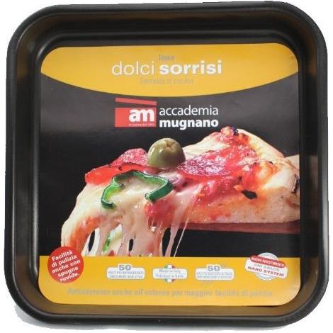 Teglia bordata antiaderente quadrata forno pizza dolci bassa 25 x 25 cm (1/2)