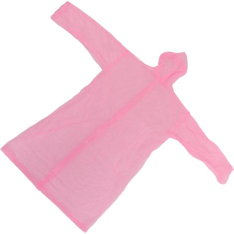 Universeller, tragbarer, wasserdichter Regenmantel mit Kapuze und Ärmeln, wiederverwendbar, Unisex-Größe für Erwachsene, rosa (1/5)