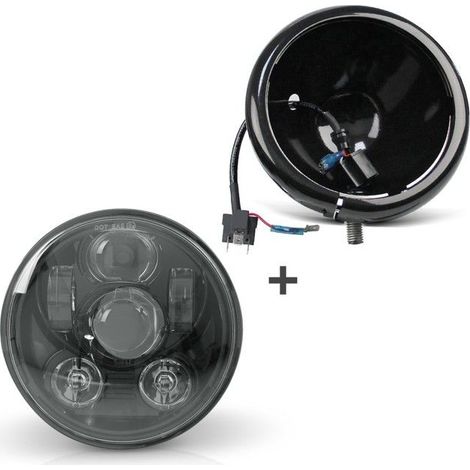 LED-Scheinwerfer 5,75" Set für Harley Davidson Frontlichter C6 Schwarz