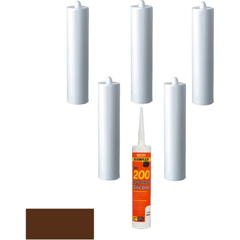 Everbuild Everflex 200 Contractors LMA Silicone Brown 295ml Size Pack of 6