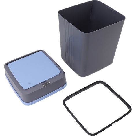 Poubelle automatique 12L Gris Capteur de mouvement intelligent Sans contact Hygiénique pour cuisine salle de bain bureau (1/5)