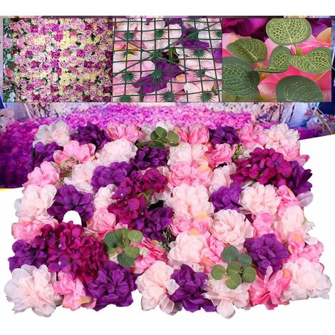 6 paneles artificiales con flores, paredes vegetales, paneles para interiores y exteriores, adecuados para la decoración de bodas. (1/5)
