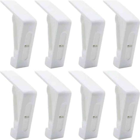 [JAMAIS UTILISÉ] 8 Pièces Pinces à Nappe en Plastique Blanc pour Table dExtérieur - Pinces Réglables à Ressort pour Nappe de Jardin Pique-Nique