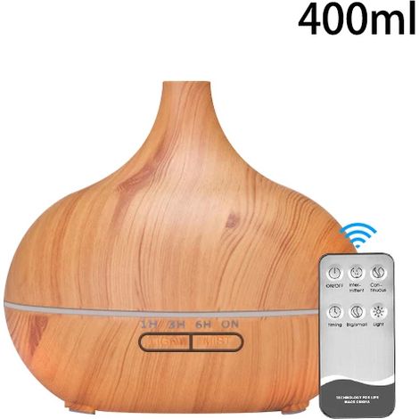 Elektrischer Diffusor für ätherische Öle, Ultraschall-Luftbefeuchter, LED-Farbfernbedienung, Raumnebelsystem (braun) (1/3)