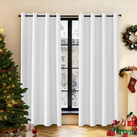 Lot De 2 Rideau, 140x240cm, Occultant, Polyester, Imperméable, Isolant Thermique, Anti Bruit, Salon Chambre (1/5)