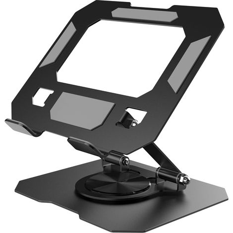 Support de tablette pliable noir à 360°, accessoire de bureau, compatible avec les tablettes de 4,7 à 12,9 pouces (1/5)
