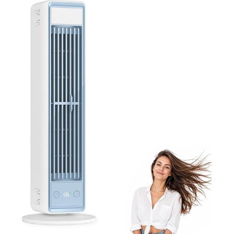 JSSEVN - Portable Air, Mini Cooling Ace, silencieux et économe en énergie, 3 vitesses, conception sans pales, idéal pour le bureau, la chambre à coucher(Blanc) (1/5)