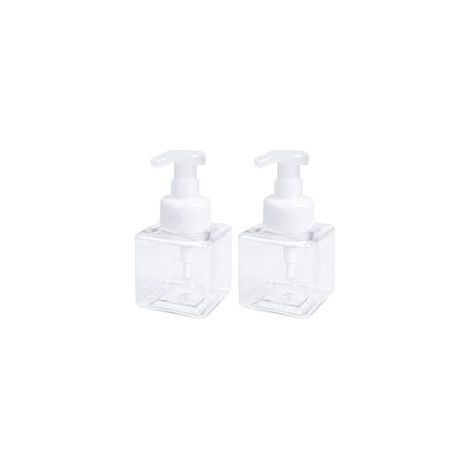 Lot de 2 distributeurs de savon mousse 250 ml (8,5 oz) - Flacon pompe vide pour cuisine ou salle de bain - Savon pour les mains, nettoyant pour le visage (1/5)