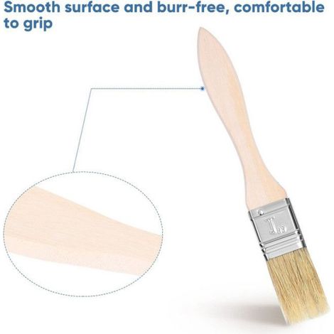 Pinceau Cuisine - Bois - Résistant Haute Température - Pour Badigeonnage Barbecue Four Grill - 5 Pièces (1/5)