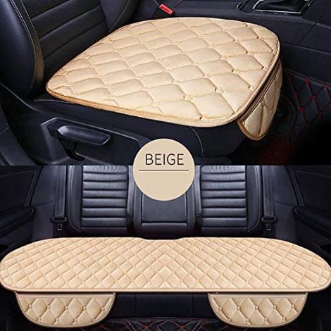 2 Housses de siège auto, coussin mousse mémoire, antidérapant velours, poche rangement, universel voiture bureau (1/5)