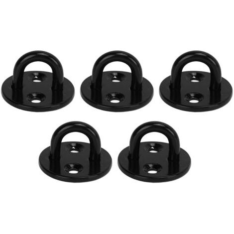 Lot de 5 œillets de protection renforcés en acier inoxydable noir épais, pour charges lourdes, 5 mm / 0,20 N