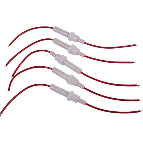 Porte-fusible en ligne à vis blanc, 6 mm x 30 mm, lot de 5 (1/5)