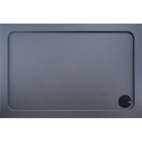 ELEGANT Anti-Slip Rectangular Stone Shower Tray Gray with Free Waste 1000 x 700 x 40mm (1/5)