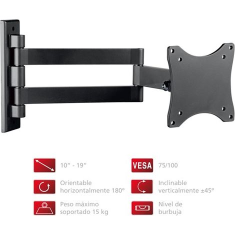 Ausziehbarer TV-Ständer VESA 75/100 SCHWARZ