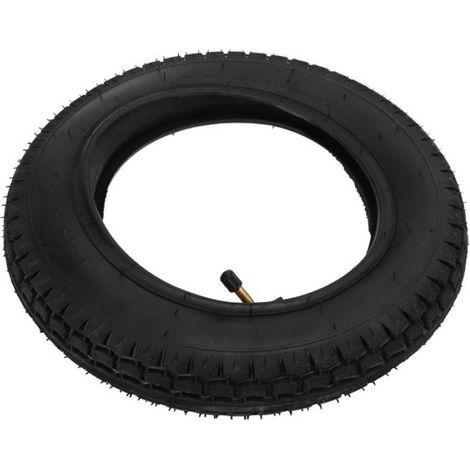 Ensemble Pneu et Chambre à Air 12 1/2 x 2 1/4 avec Tige de Valve Coudée, Compatible pour Vélo Électrique, Kit Complet de Remplacement (1/5)