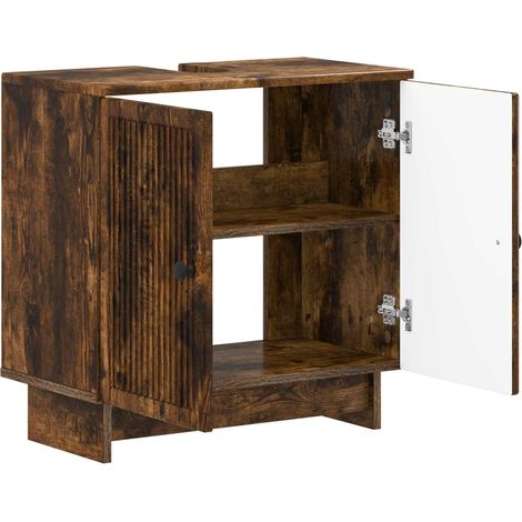 Maison Exclusive - Armadio per Lavabo da Bagno EDE Rovere Fumo 59,5 x 31,5 x 59 cm (1/5)