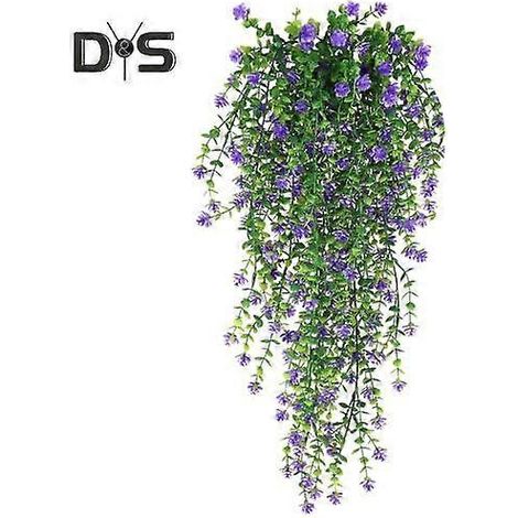 Guirlande décorative de fleurs artificielles d'eucalyptus réalistes pour la maison, les mariages et le jardin, en intérieur et en extérieur. Fleurs colorées, fausses fleurs et lianes retombantes.bleu (1/5)