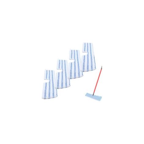 Lot de 4 lingettes de rechange en microfibre pour balai O Cedar, compatibles avec les balais à franges O-Cedar pour parquets et autres surfaces. Housses de balai réutilisables et lavables pour une uti