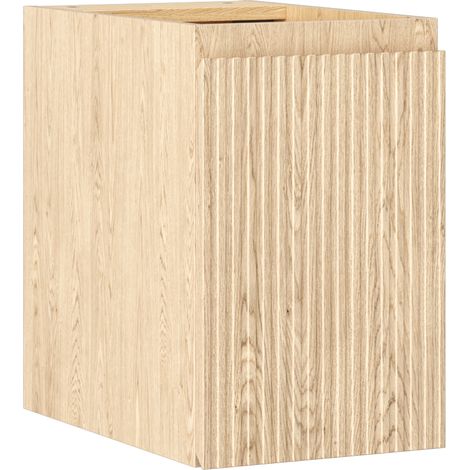 Mexen Rivel Badezimmerschrank für Waschbecken 30 cm, 1 Tür, geriffelt, Eiche - 91A21-03047-1-BF81 (1/5)