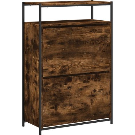 Zapatero mueble para entrada pasillo y salón 75 x 34 x 112 cm madera de ingeniería marrón 020021587 (1/5)