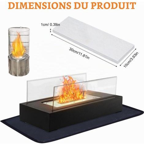 Laine de céramique pour le bioéthanol 300x100x13mm Éponge en céramique de foyer en laine Convient aux cheminées, aux poêles à barbecue pour aider à la combustion (6 packs) (1/4)