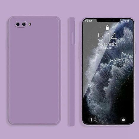 Coque en silicone liquide pour OPPO A5/A3s - Résistante aux chutes, protection intégrale, violette (1/5)