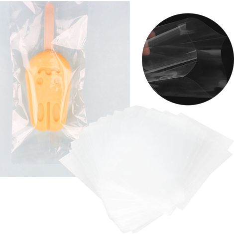 100 sachets transparents rectangulaires pour glaces, bonbons et chocolats, pour la maison, les mariages et les activités de plein air (10 x 16 cm). (1/5)