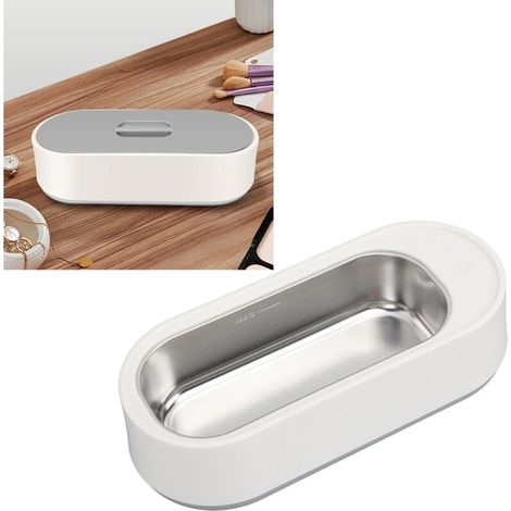 Cleaner ultrasons de ménage portable pour lunettes, montures et bijoux avec capacité 440ml, puissance 20W et matériaux ABS/silicone/acier inoxydable - adaptateur EU 220V inclus. (1/5)