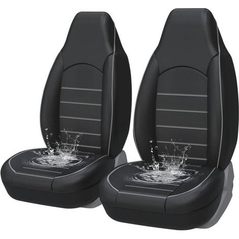 Fundas de asiento universales - Piel sintética - Gris (1/5)