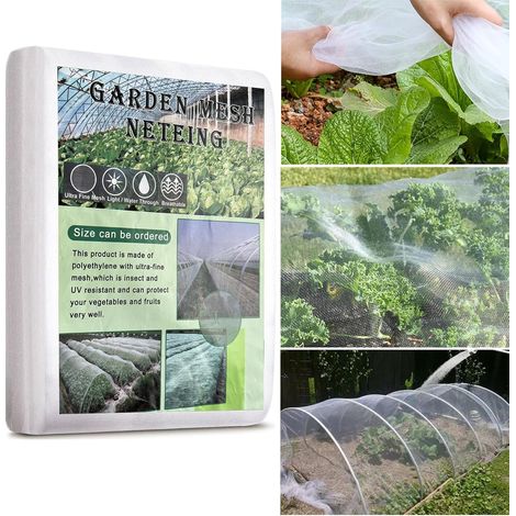 Filet Anti-Insectes 3m × 10m, Filet Moustiquaire à Maille Fine Filet de Protection Anti-Insecte en Maille pour la Protection des Plantes, Fleurs, Légumes et Fruits - Blanc (1/5)