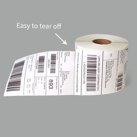 Étiquettes expédition thermiques 4x6 pouces (100×150mm),autocollantes,étanches à l'huile et anti-rayures,Compatible Zebra, Amazon,UPS,Ebay,Shopify,FedEx,350 pièces/rouleau pour étiquettes code-barres (1/5)