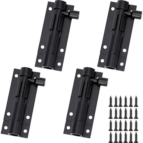 Set mit 4 Edelstahl-Schieberiegeln, 5 cm (2 Zoll), mit Schrauben, geeignet für Türen, Schränke und Gartentore. (1/5)