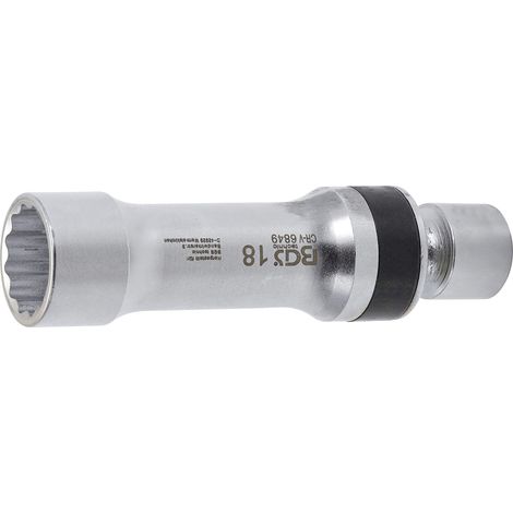 BGS Candela giunto inserto dodecagonale con molla di ritegno azionamento quadro interno 10 mm (3/8") SW 18 mm - 6849 (1/5)