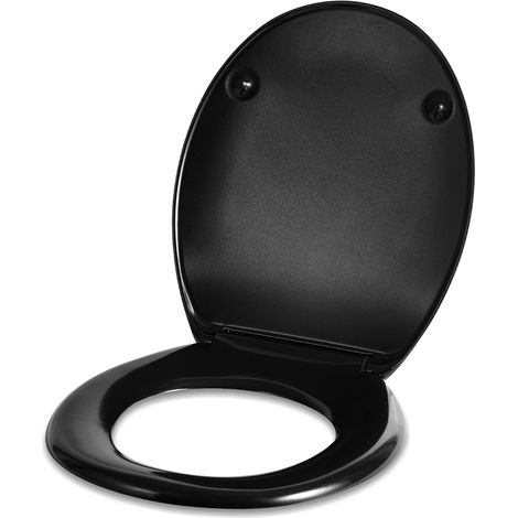 Randaco Abattant WC à frein de chute, Duroplast antibactérien, Forme O, noir mat (1/5)