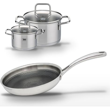 Lot Poêle 24 cm & 2 Faitouts 20/14 cm Elo Relief Evolution (1/5)