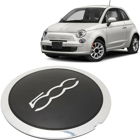 Radnabenkappe mit Chromleiste, schwarze Radnabenkappen 68078419AC, Ersatz für Fiat 500