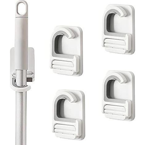 CSPARCV 5x6x7cm 4er-Set Wandhalterungen für Besen, selbstklebend, für Küche, Garage und Waschküche (1/5)