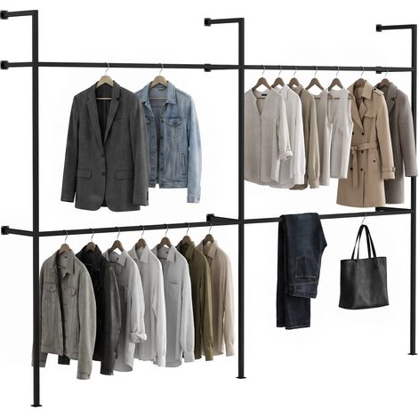 Porte-manteau mural Arundel noir 296x35x220 cm (1/5)