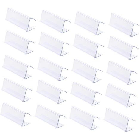 Lot de 25 porte-étiquettes transparents en plastique pour magasins, protection et présentation, 6 x 2,5 cm (1/5)